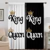 2PC Home Decoration Curtains With Symmetrical Couple Pattern Background And Rod Pocket Curtains, Suitable For Kitchens, Cafes