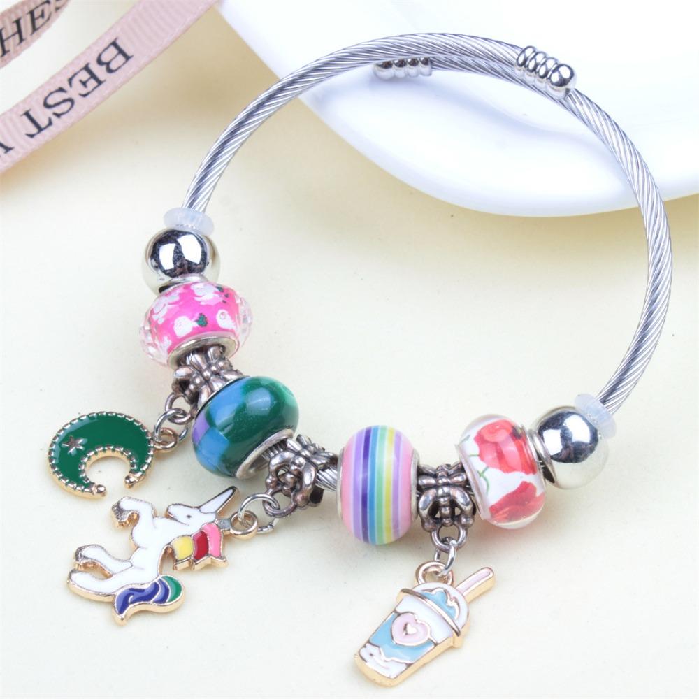 Beaded Bracelet Bangle Multi Element Stainless Steel Copper Alloy Open Spring Snake Bone Chain