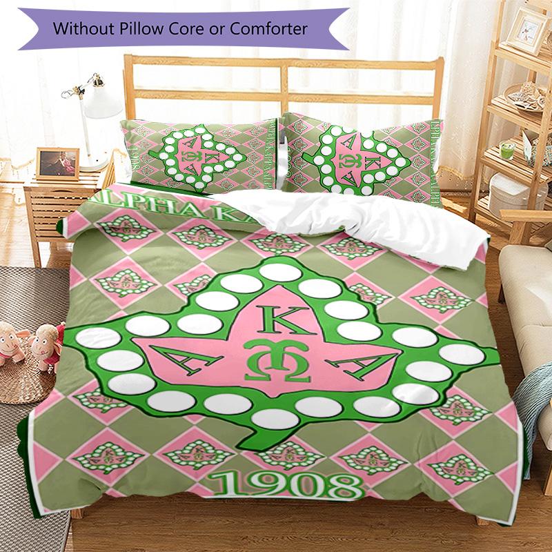 3pcs AKA Logo Pattern Bedding Set Duvet Cover Set Includes Duvet Cover &pillowcases, Perfect All Season Bedroom Decoration & Gift