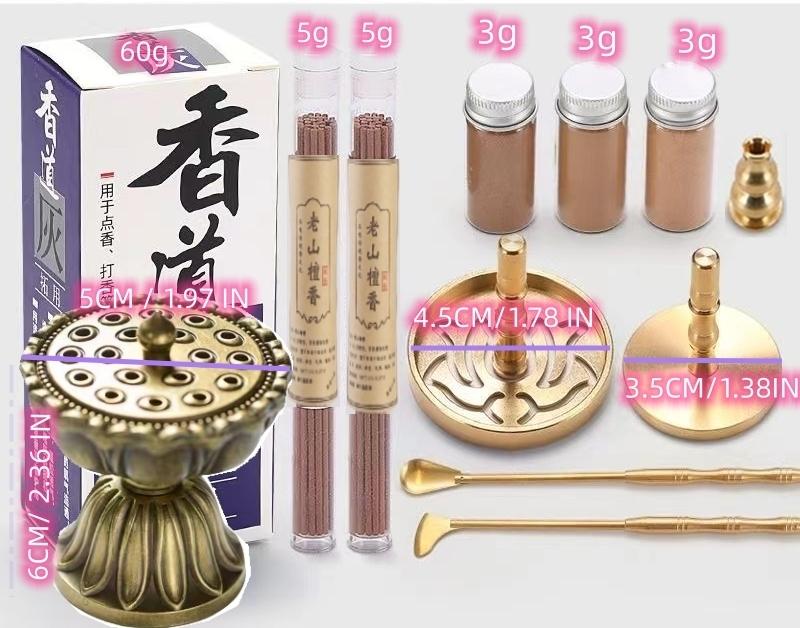 Incense Burner Censer Tool Set Making Kit Press Powder Fennel Aroma Furnace
