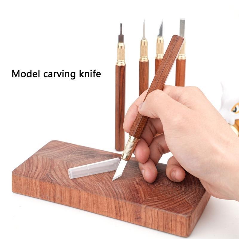 Handcraft Carving Pen with Safety Caps Alloy Blade and Handle Set for Detailed Work In Model and Crafting