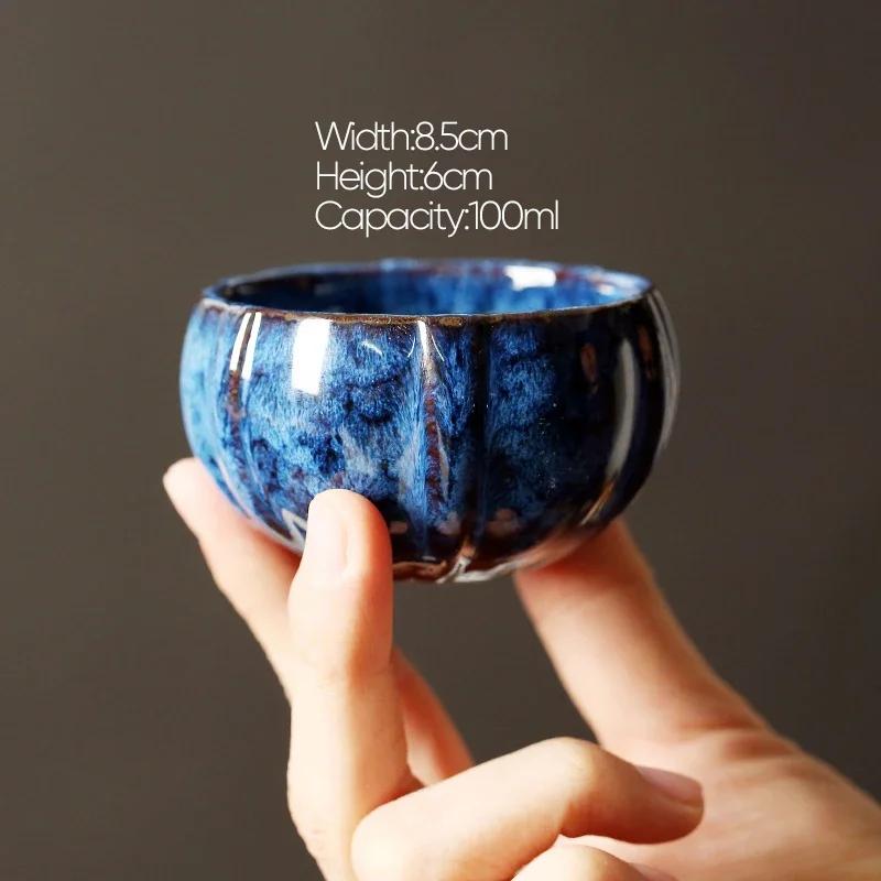 

Керамическая чашка для чая Kiln Transformation, китайская чашка для кунг-фу, чашки для кофе эспрессо, чашки для послеобеденного чая, мини-чаша для чая, 1 шт. 100ml