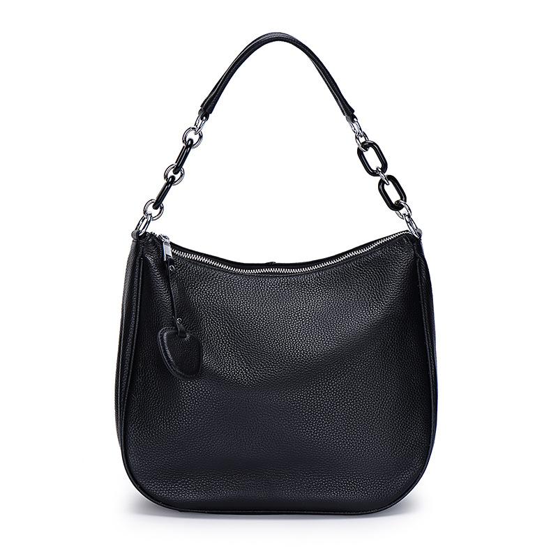 Borsa a Mano Morbida in Pelle di Mucca Catena Pendolare Retrò Pelle di Mucca Primo Strato Naturale Goccia Tessuto Liscio Versatile Moda Borsa a Spalla Messenger