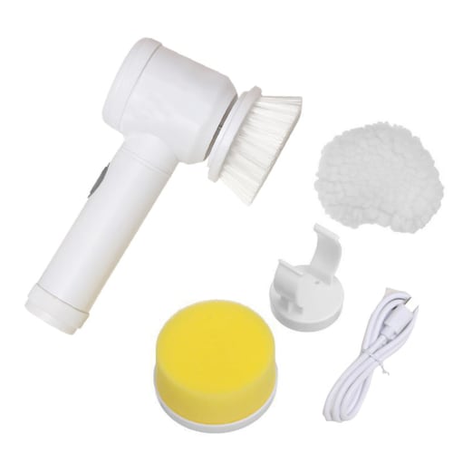 Cordless Electric Polisher with High-Speed ??Rotation, Cleaning Brush Set with 3 Heads, Lightweight, Versatile, Waterproof, and Tough on Stubborn Stai