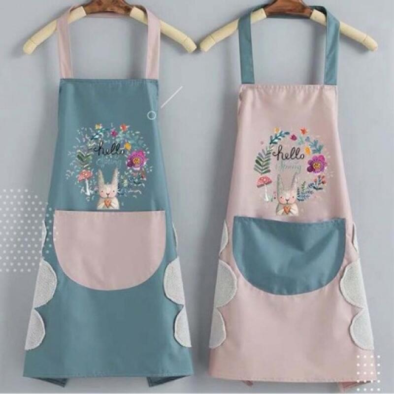 Rabbit Rabbit Waterproof Apron Hand Towel Hand Towel Apron pink