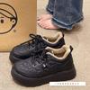 Four Seasons Women's Cotton Shoes Fleece Four Seasons Warm One Pedal Platform Student Shoes Little White Shoes