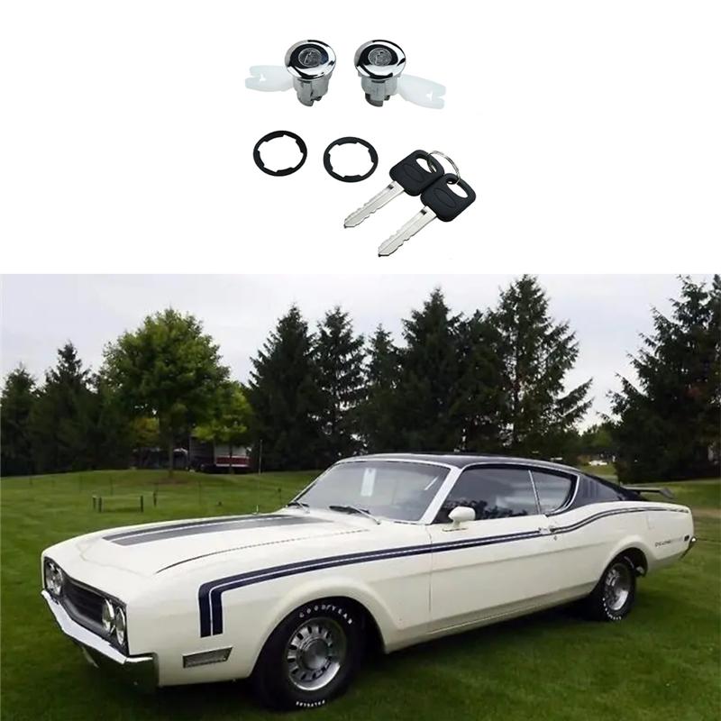 2 PCS Car Door Lock Cylinder+2 Keys F2TZ1522050A F4TZ1522050B 5090051-01 For Ford F-150 F-250 F-350 Mercury