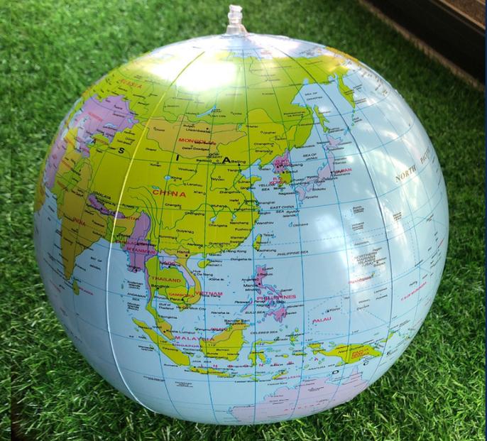 16 Inch (30cm) Inflatable Globe Beach Ball Map Geography Educational Toy Kids Teaching Prop Pool Water Toy Perfect Birthday Gift