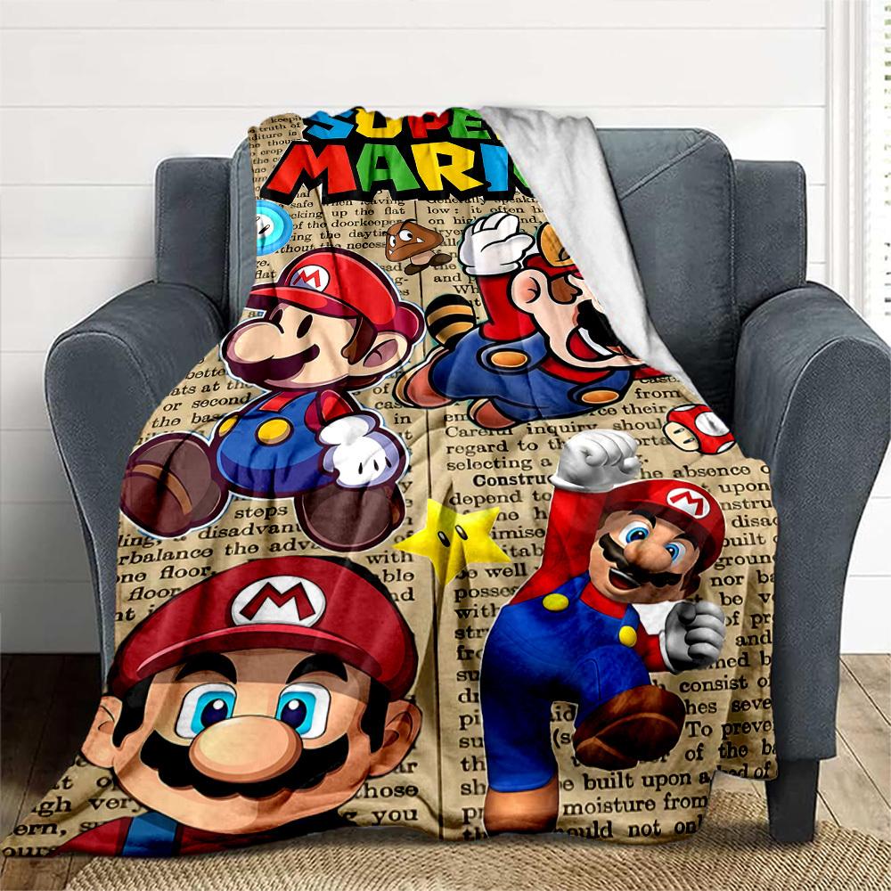 1PC Super Mario Bros Outdoor Blanket Lightweight Flannel, Soft & Warm, All-Season Use for Sofa, Outdoor, Camping, Living Room, Office05