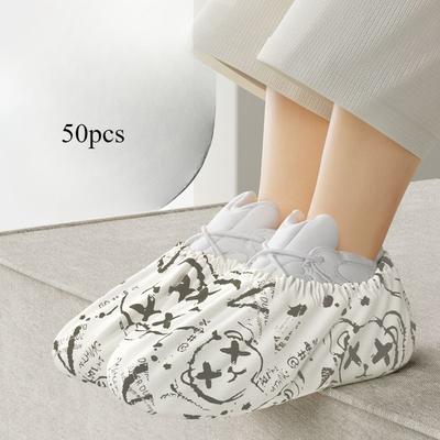 50pcs Reinforced Disposable Shoe Covers with Durable Material Are Designed To Withstand Rough Use In Construction and Renovation Sites