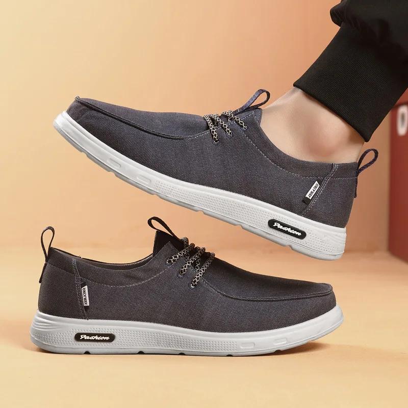 Men's Shoes 2025 Summer New Lightweight Canvas Shoes Breathable Lace Up Versatile Casual Shoes Fashion Shoes Male Loafers