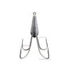 Large Three-Prong Lead Fishing Hook with Barbs and Long Cast Blade