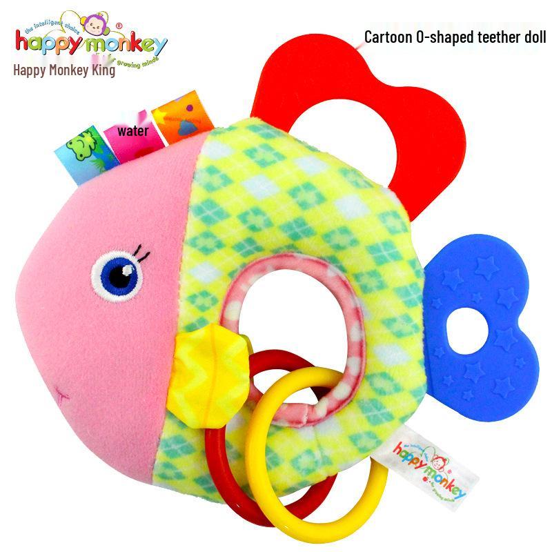 Happy Monkey Soothing Plush Baby Teether & Rattle