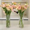 Klar blomster vase til borddekorationer Knusesikker Høj Cylinder Plastik Vase til Bryllupsbegivenhed Hjemmekontor Borddekoration