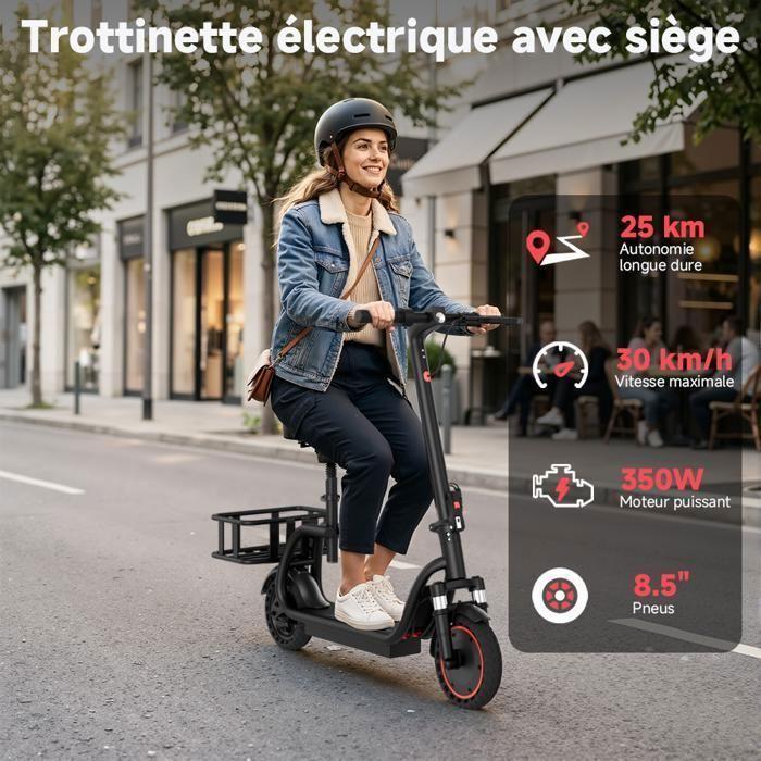 Electric Scooter with Seat - Ladped H2 PRO - 30 Km/h - 350W Motor - 36V/9 Ah - 8.5” Tires - Foldable Adult Scooter