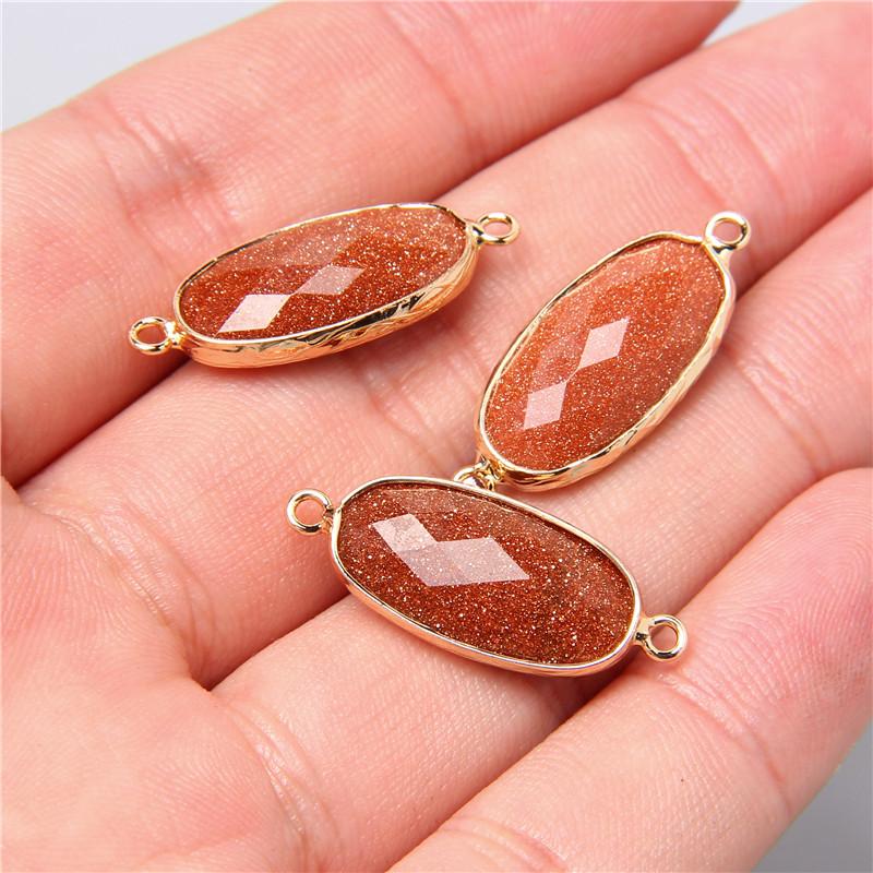 2pcs 10X26mm Natural Double Loop Crystal Stone Connector Pendant Charm Amethys for Jewelry Making Necklace Earring Accessory