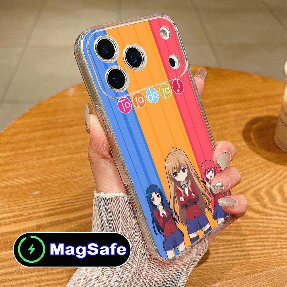 Anime Toradora Mobile Cell Phone Case for iPhone 17 16 15 14 13 12 11 Air Pro Max Plus Mini Magsafe Clear Colorful Cover Luxury