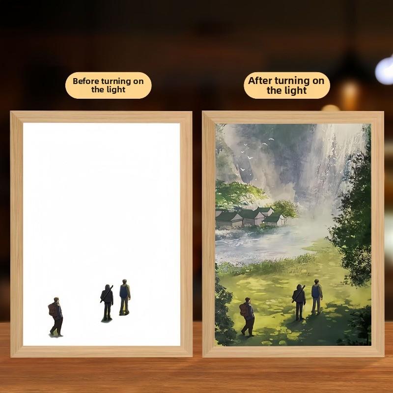 22cm/8.66in Anime Tomb Robbery Notes Light Painting Figures Peripherals Night Lamp Collectible Gift Birthday Bedroom Decoration