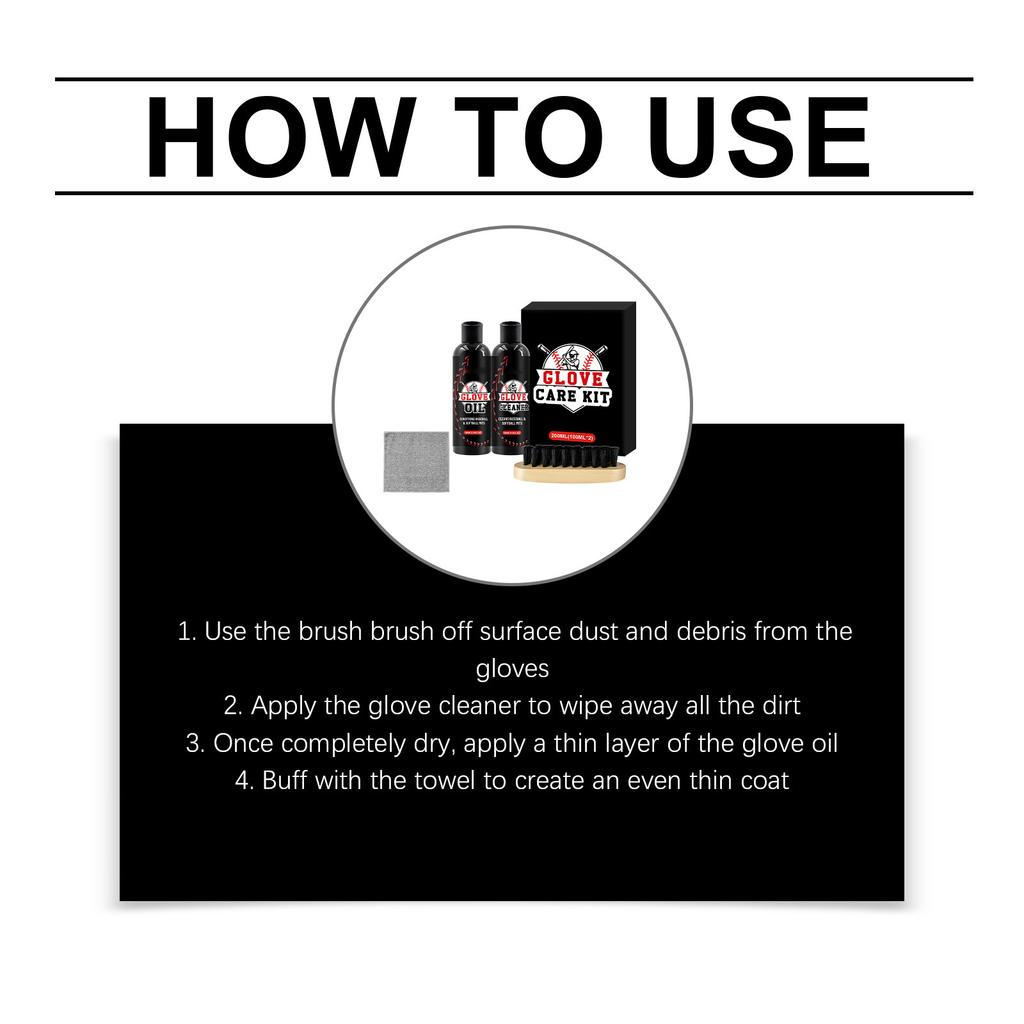 Baseball Leather Kit for Conditioning, Cleaning and Maintenance