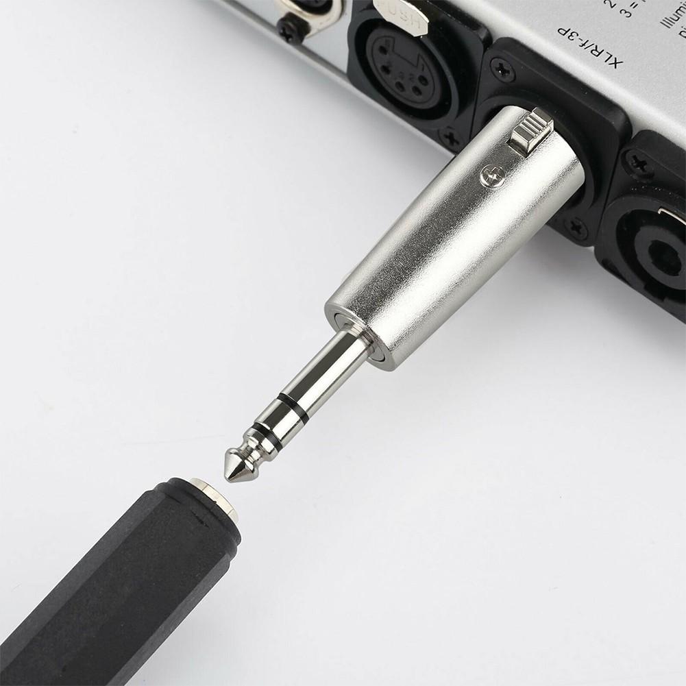 4-Pack 3-Pin XLR Female to 6.35mm Stereo Male Plug TRS Audio Cable Mic Adapter