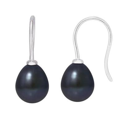 Ohrringe - - Echte schwarze Zuchtperlen - 7-8 mm - 925er Silber - Damen