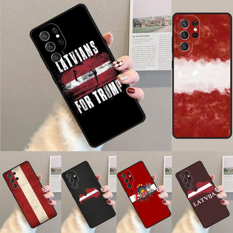 Lettische Flagge Wappen Silikon Handyhülle Für Samsung Galaxy note 10 pro S26 S25 S24 S23 S22 S21 Plus S25Ultra Capa Cover