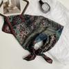 70 double-sided silk scarf, small square scarf, scarf, white rose linen silk scarf, new high-end scarf, shawl cover.
