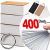 400/100Sheets Blank Flash Cards with Rings Study Note Memo Pad Kraft Paper with Binder Ring for Office School Student Supplies