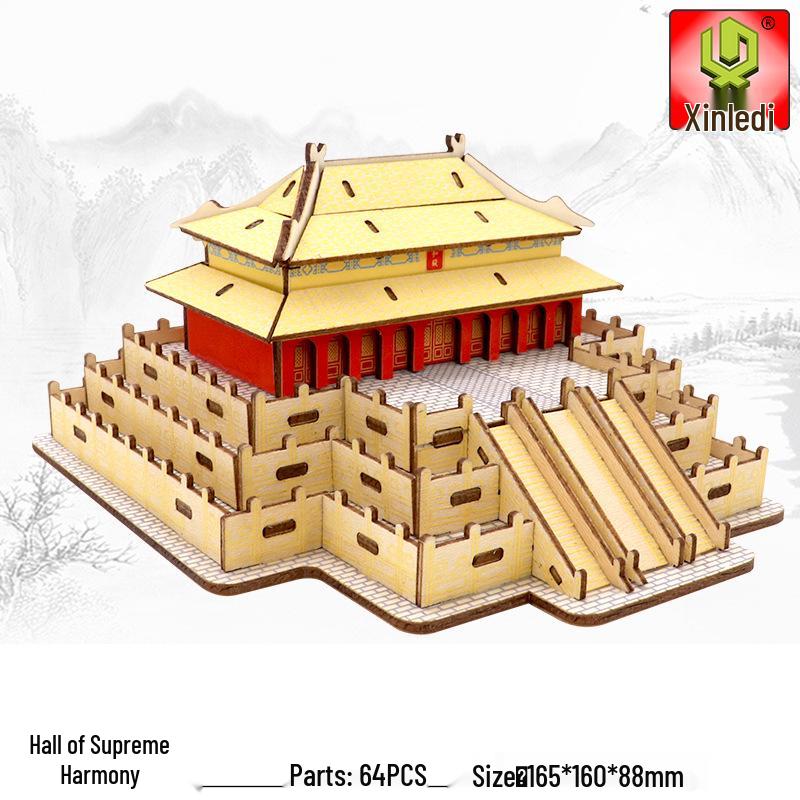 

Деревянная 3D-модель-пазл в древнем стиле - Развивающая строительная игрушка для мальчиков, девочек и взрослых