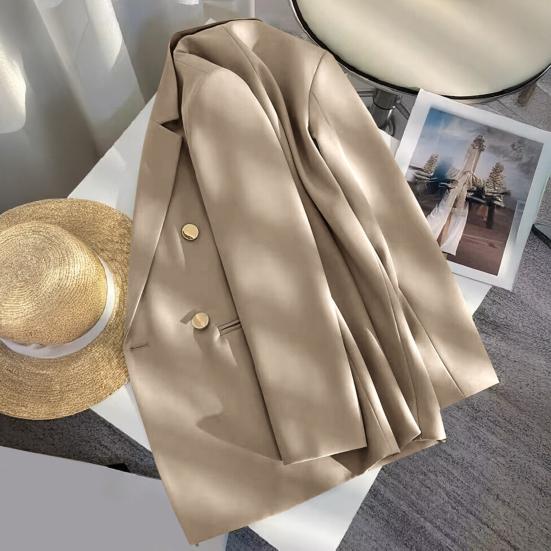 Dámský oblek Kabát Klopa Dlouhý rukáv Dvouřadé Zapínání Ležérní Kardigan Bunda Všestranný Jednobarevný