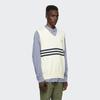 Adidas Originals X Human Made Heart Embroidered Logo V-Neck Striped Knit Vest Men Tops White GM4631