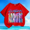 Boys' and Girls' Fashionable Vampire Hunting Girl Group Boys' Group Shirt, Summer Children's Casual Pure Cotton T-shirt