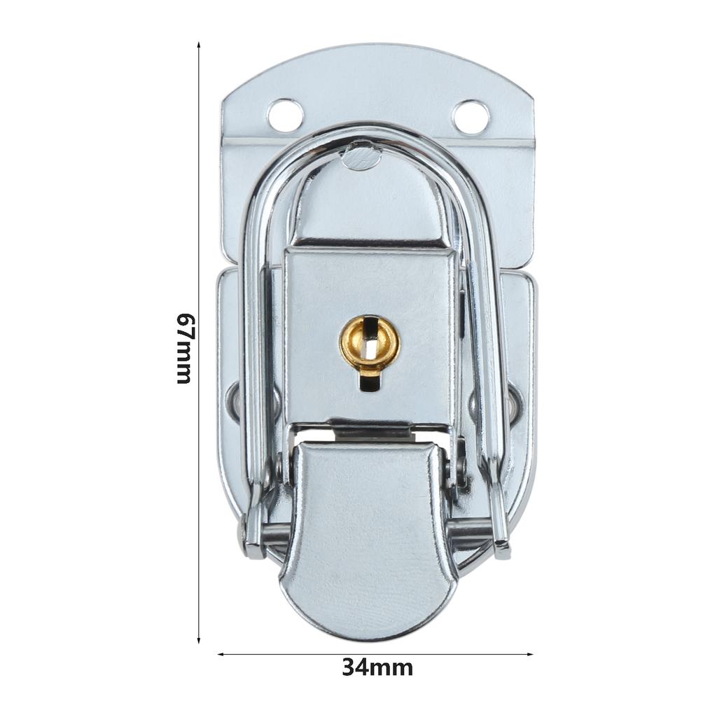2er Set 69*34mm Kastenriegel Schnappverschluss Riegel Beschlag Werkzeugschrank Schloss Schnalle Gürtel Befestigungsschnalle Schloss Luftfahrtkasten Zubehör Silber/schwarz