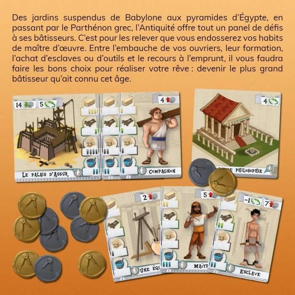 Board Game CNMEMORY Les Bâtisseurs : Antiquitè (FR) (16 Pieces)