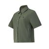 Golf Series Fashion Classic Simple Casual Sports Golf Versatile Comfortable Woven Short Sleeve Shirt Women Shirts Moss-Green A11W625704FGN