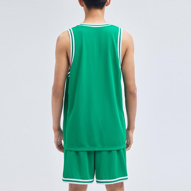 Anta Logo Vest And Striped Shorts Basketball Set Men basketball set 152321223-2