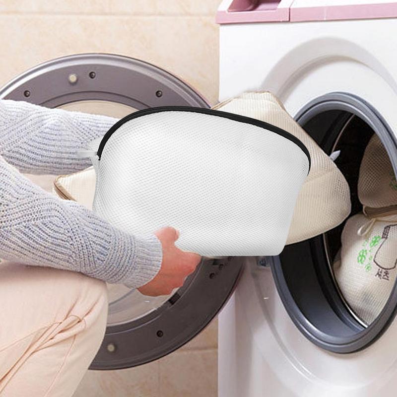 Mesh Shoe Wash Bag Fine Mesh Cleaning Shoe Laundry Bags 2x Reusable Zipper Soft Laundry Bag For Any Shoe spain