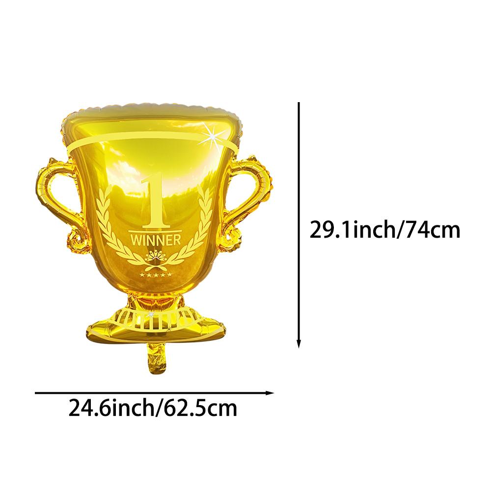 6-Pack of Gold Trophy Balloons, Trophy Aluminum Foil Balloons, Suitable for Birthday Parties, Football Parties, World Cup, Sports-Themed Part