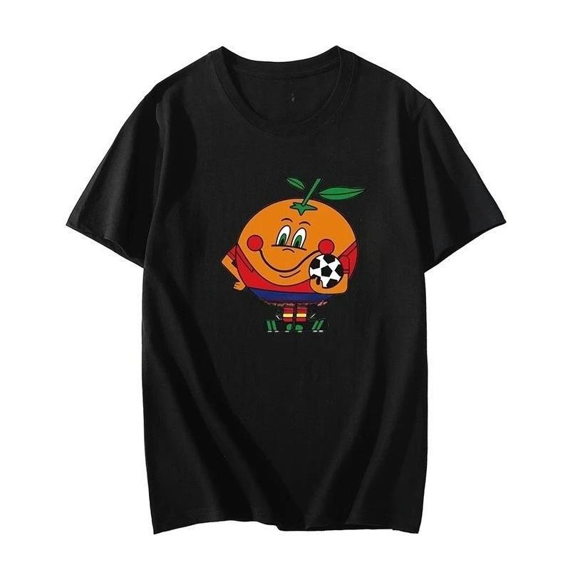 

Классическая футболка с узором Испанская футболка с коротким рукавом Летняя Харадзюку Футболка с круглым вырезом Женская одежда Эстетичный винтажный Y2K топ 4XL