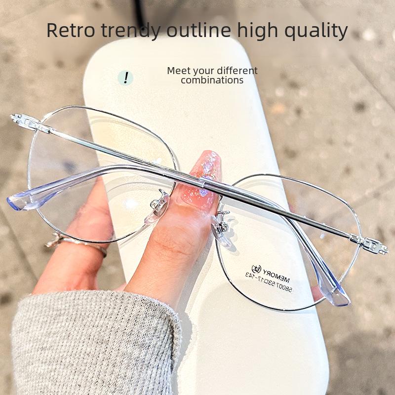 Fashion Retro Round Pure Titanium Glasses Frame – Ultra-Light Myopia Eyewear for Men and Women