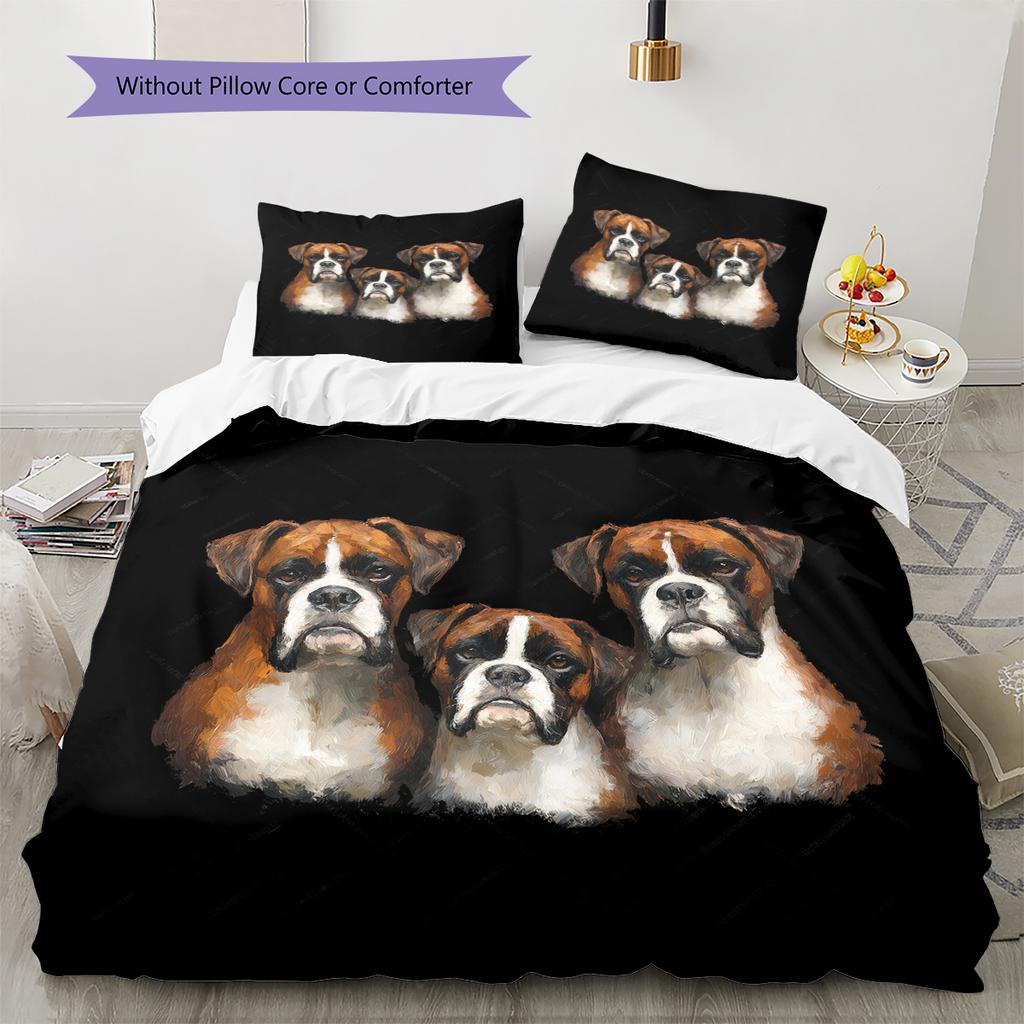 Black Boxer Pattern Bedding Home Decoration Birthday Gift (1 * Duvet Cover + 2 * Pillowcase, Without Core)