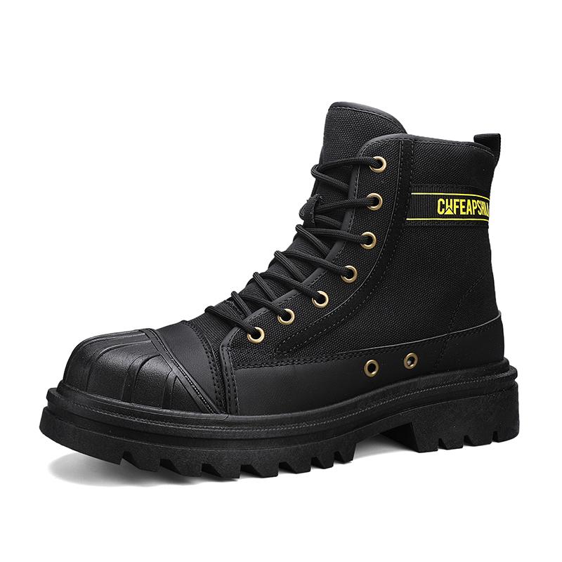 Men's Boots Four Seasons High-top Casual Boots Canvas Boots Soft-soled Non-slip Thick-soled Outdoor Boots Fashion Tooling Boots