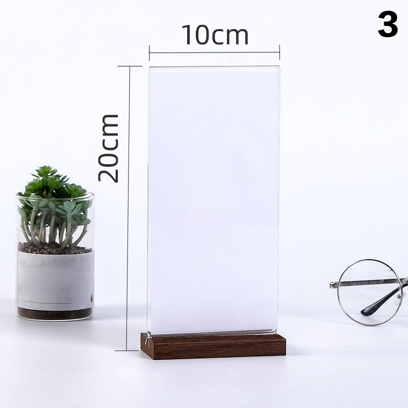 Holzbasis Tischplatte Acrylplatte Schildhalter Ständer Restaurant Bar Menü Kreidetafel Ständer Message Board Preisschild Fotorahmen