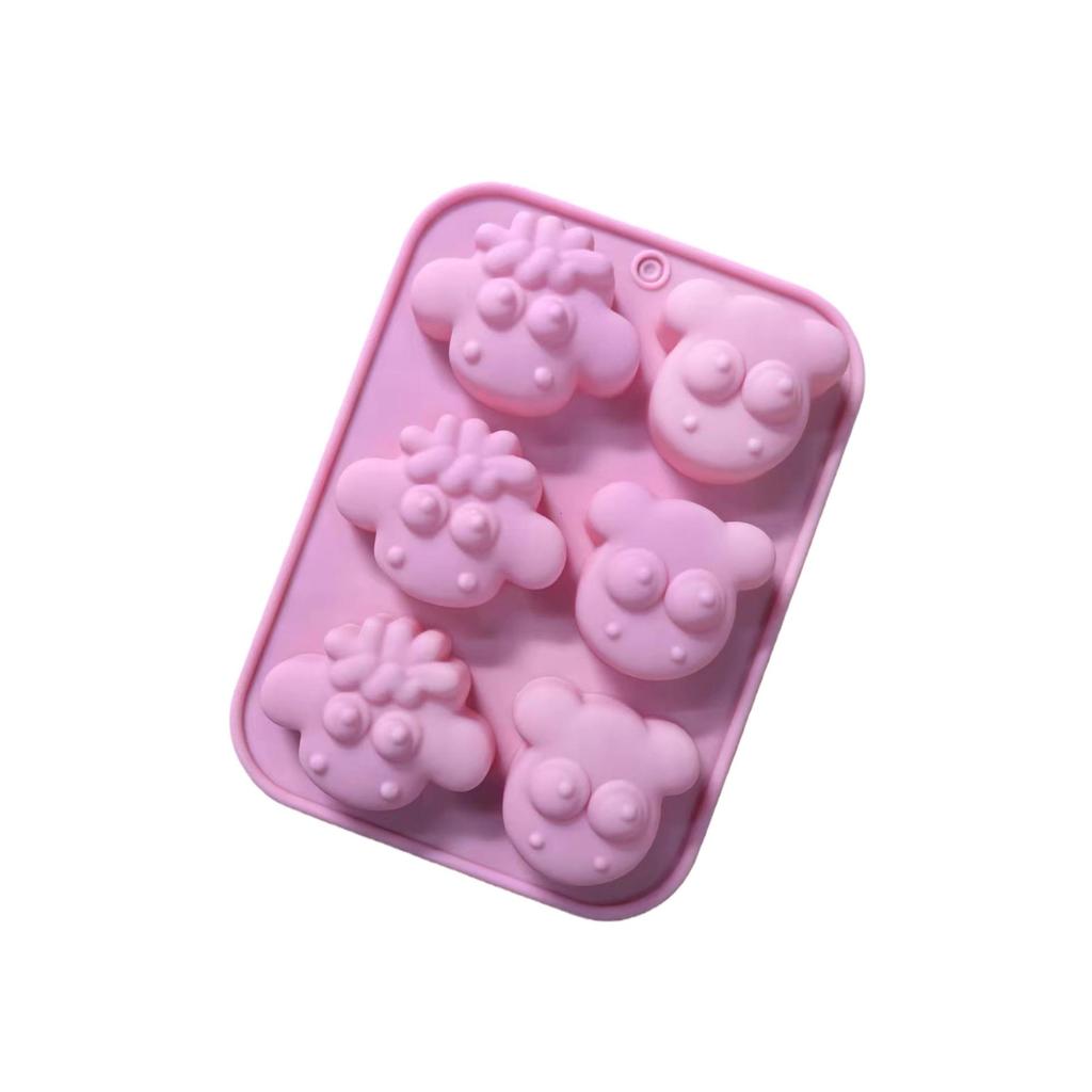 In Stock 6-Cavity Sheep Silicone Mold for Chocolate, Rice Cakes, Baking & Resin Casting