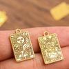 Zinc Alloy Tarot Card Pendant, 6 Styles 14x23mm, Popular In Trendy Jewelry.