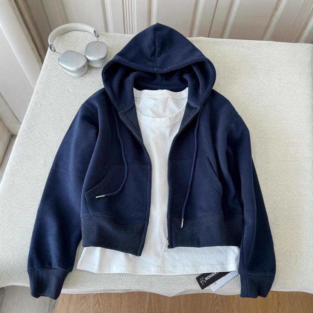 Dámská růžová mikina s kapucí - Jaro/Podzim 2024 Ležérní volný střih Krátká bunda