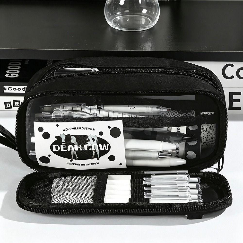 Large Capacity Pen Bag Multi-layer Stationery Bag Minimalist Pencil Case  Students