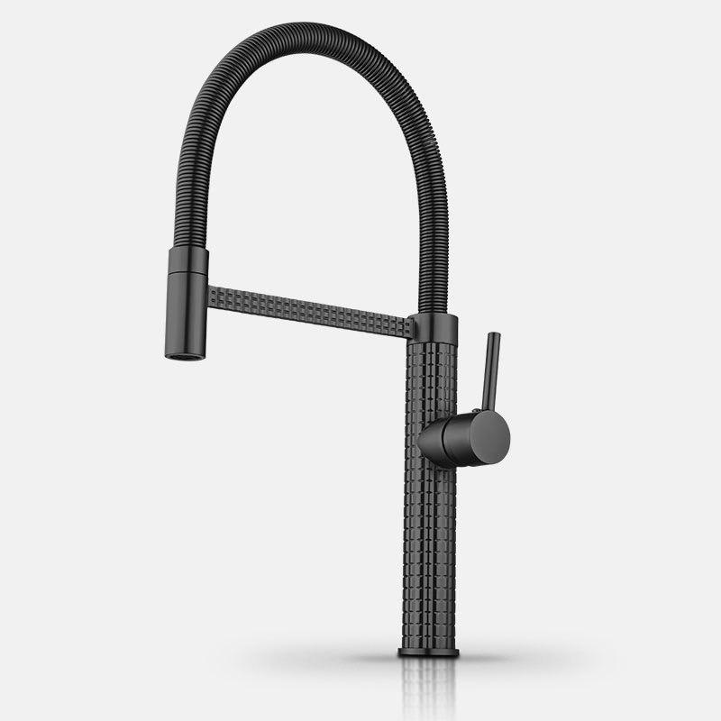 Waterway finely carved pull-out rotating cold and hot kitchen faucet
