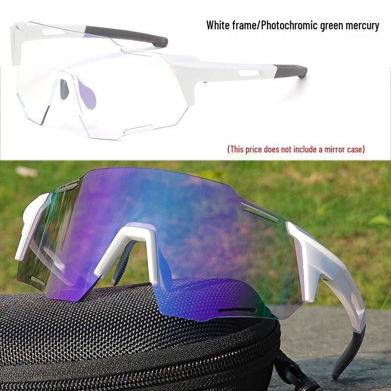 White Frame Photochromic Cycling Glasses - Day & Night UV Protection for Men & Women