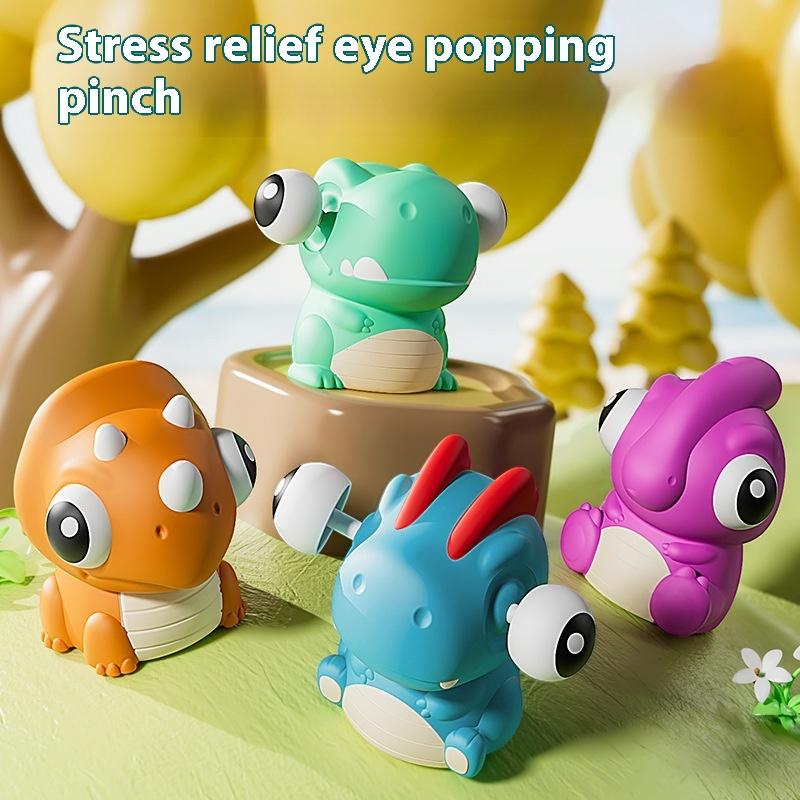 Kreatives Quetschspielzeug Dinosaurier mit hervorstehenden Augen - Stressabbau Fidget Toy für Erwachsene Kinder, Anti-Angst Sensorische Geschenke Lustiger Scherz
